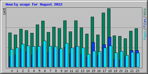 Hourly usage for August 2012