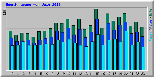 Hourly usage for July 2013