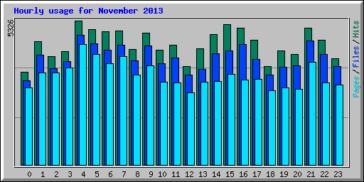 Hourly usage for November 2013