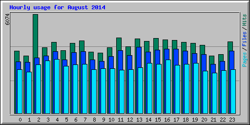 Hourly usage for August 2014