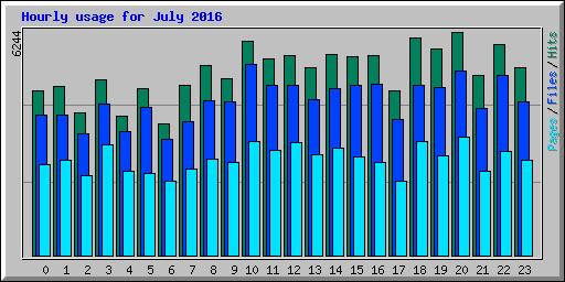 Hourly usage for July 2016