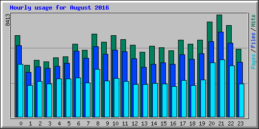 Hourly usage for August 2016