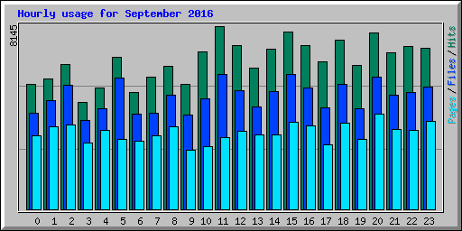 Hourly usage for September 2016