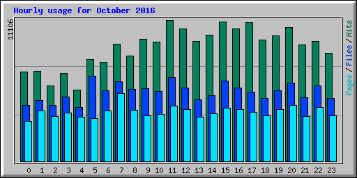 Hourly usage for October 2016