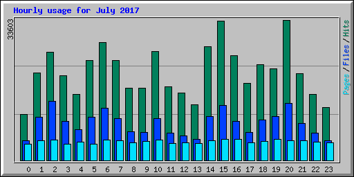 Hourly usage for July 2017